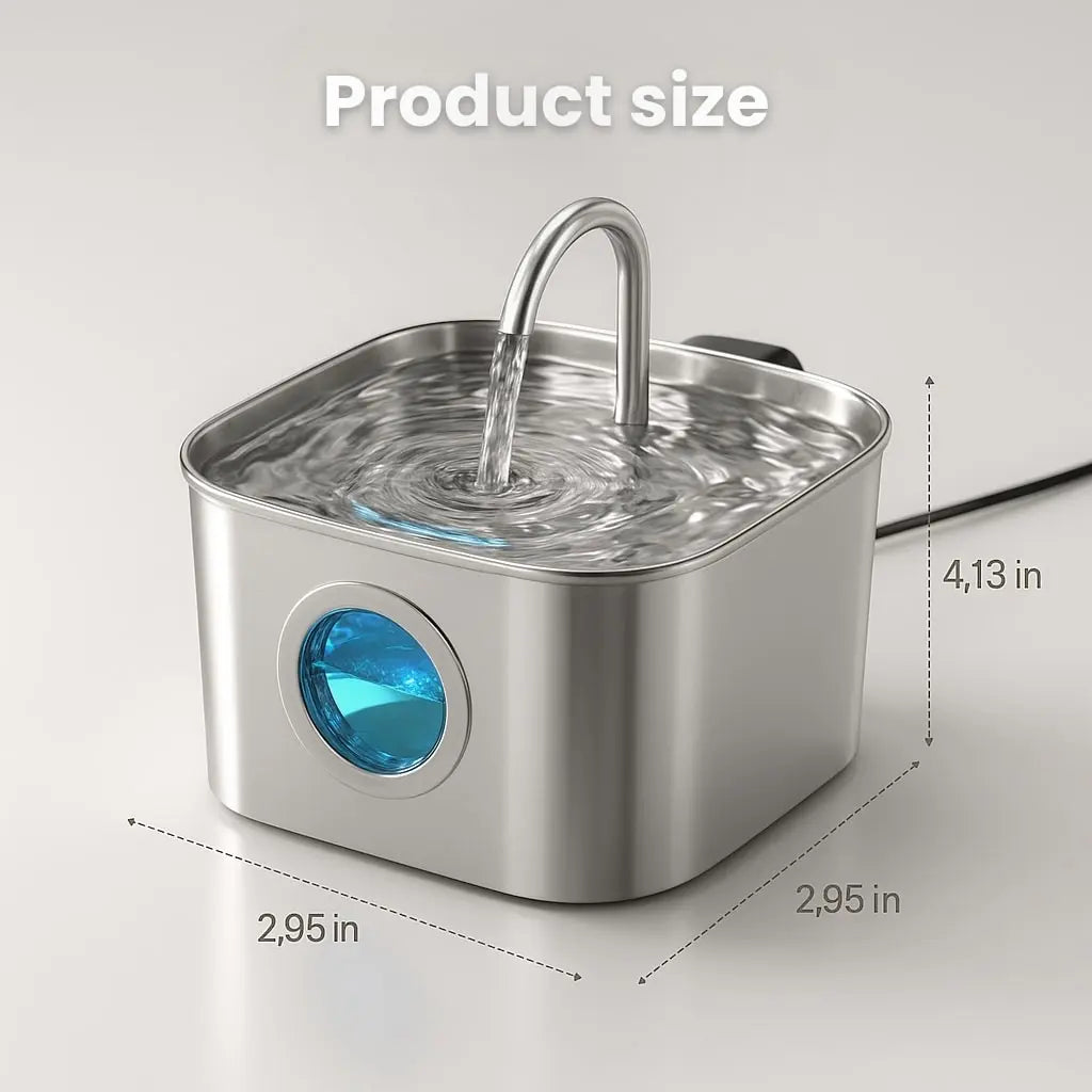 SIPPURE™ Stainless Steel Cat Water Fountain SIPPURE