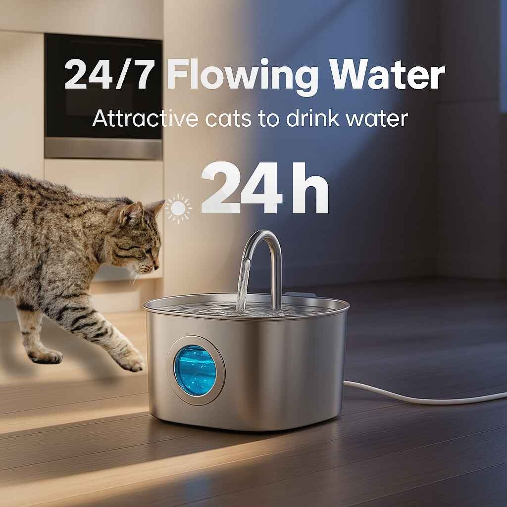 SIPPURE™ Stainless Steel Cat Water Fountain SIPPURE
