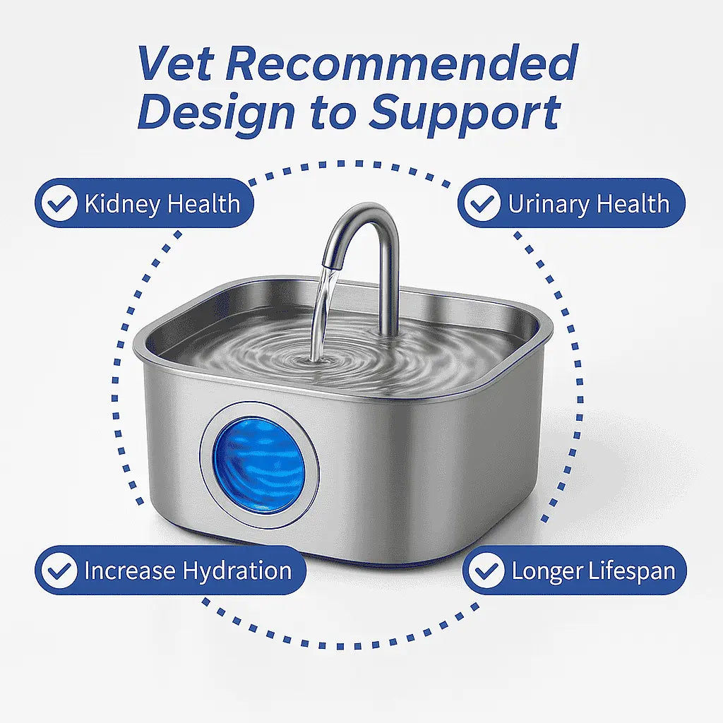 SIPPURE™ Stainless Steel Cat Water Fountain SIPPURE